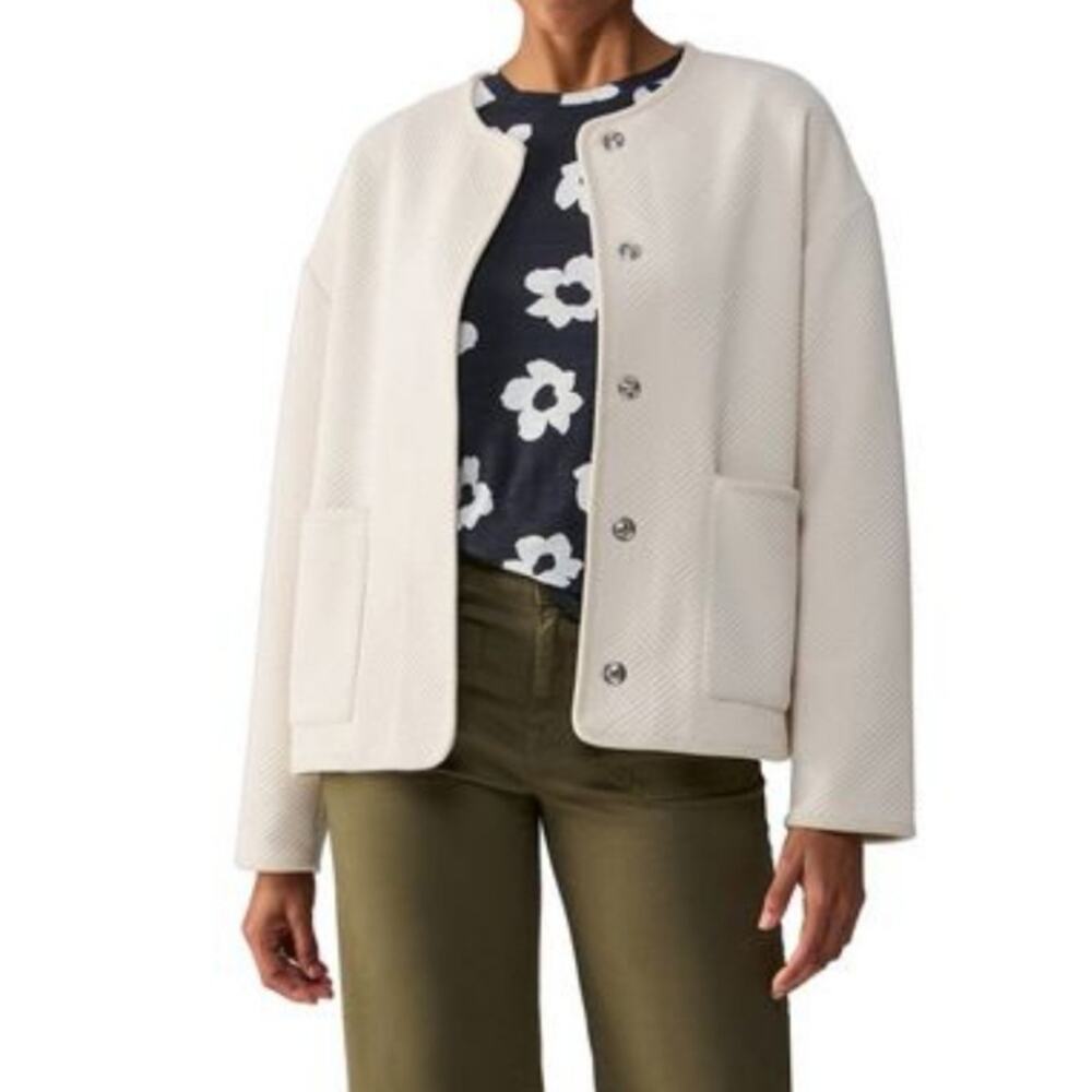 Sanctuary Paris Quilted Textured Knit Jacket Eco Natural Collarless NWT Small - Picture 14 of 14